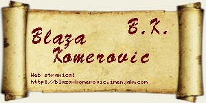 Blaža Komerović vizit kartica